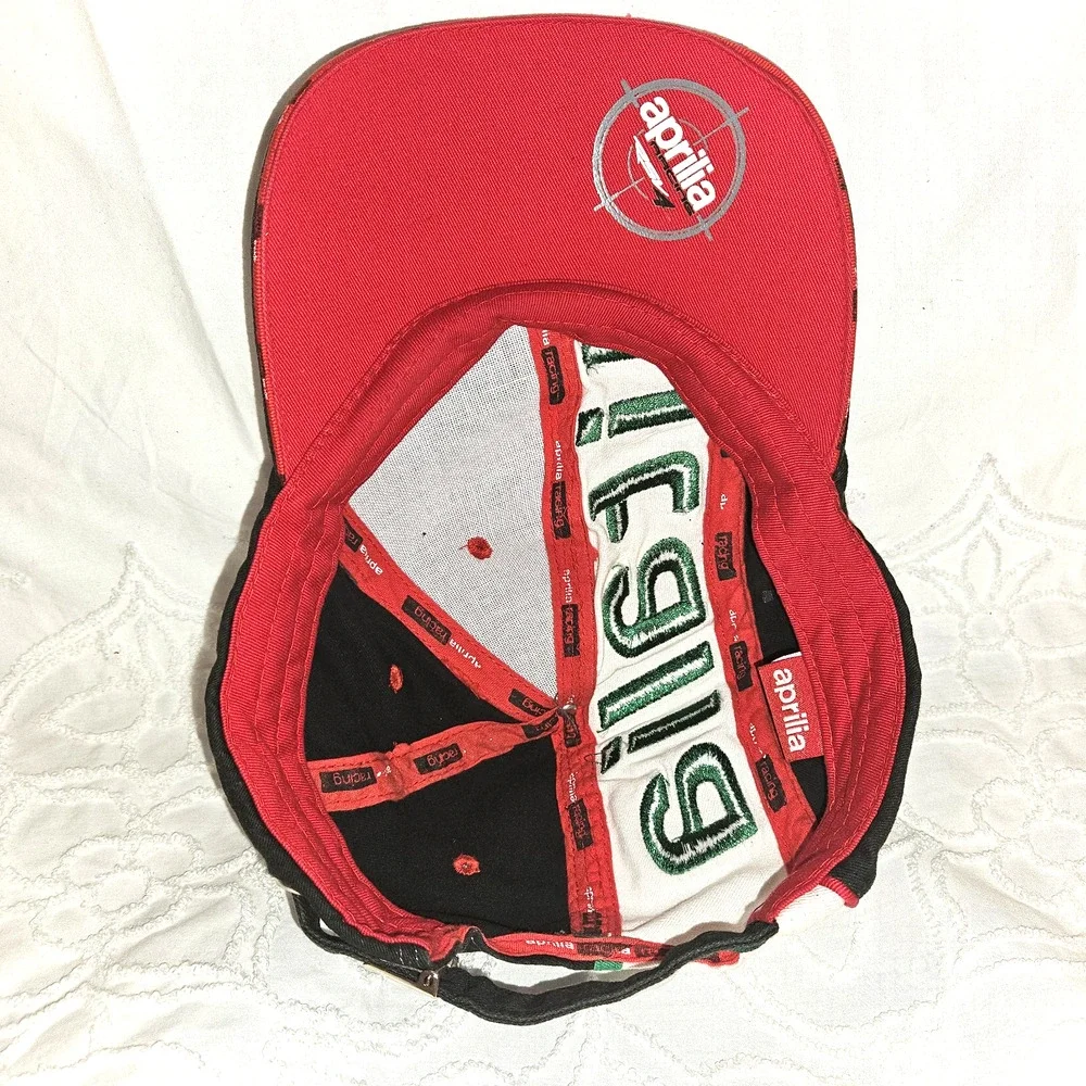Aprilia Alitalia Racing Team Cap Hat MotoGP Italian Flag Colors Y2K Adjustable